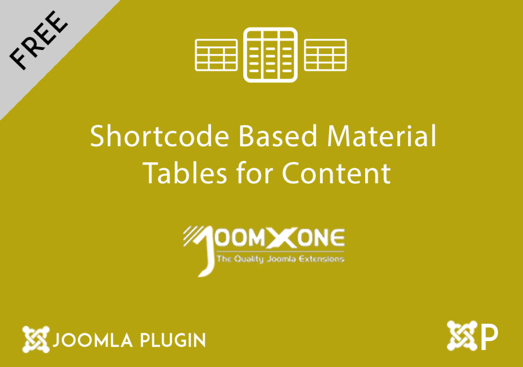 Shortcode Based Material Tables